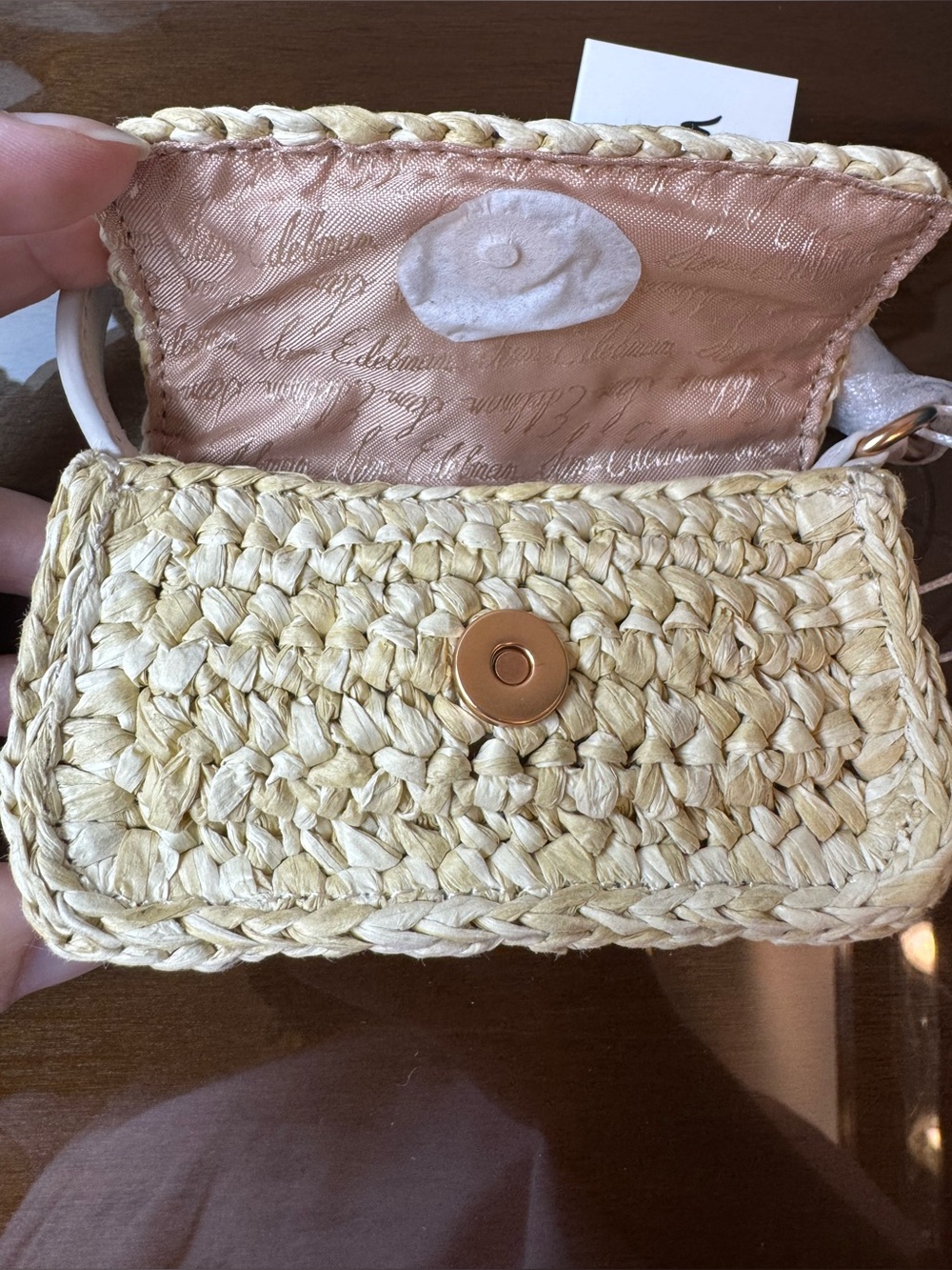 NEW Sam Edelman Mini Raffia and Leather Wallet - Picture 11 of 12